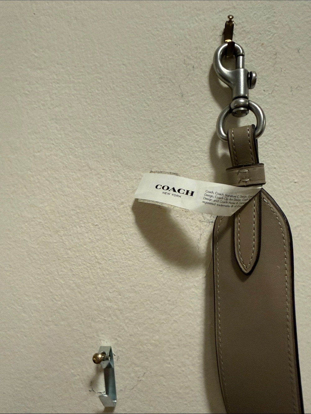 Coach Taupe Leather Bag Strap with Silver Hardware - Picture 2 of 6